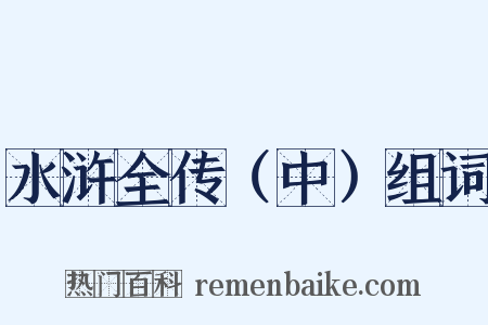 水浒全传（中）组词是什么意思的图片